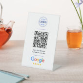 White Clean Google Review QR Code Logo 台座サイン (インサイチュ)