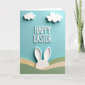 White Cloud Easter Scene Card カード (正面)