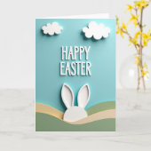 White Cloud Easter Scene Card カード (黄色い花)