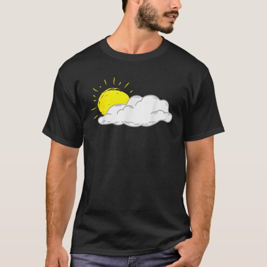 White Cloud With Sun Men 輝く Women Kids Tシャツ (正面)