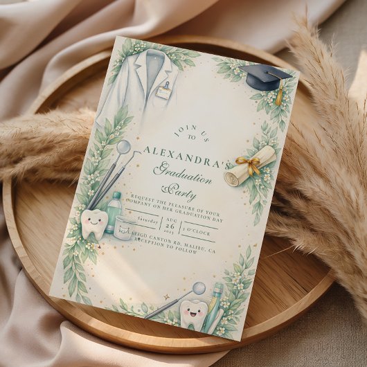 White Coat Dentist Graduation Celebration 招待状