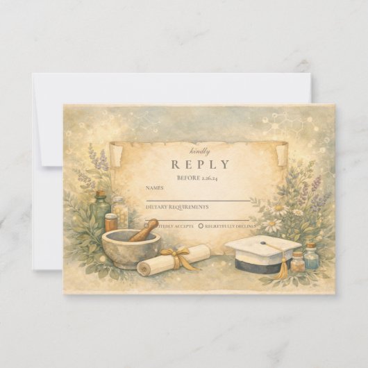 White Coat Pharmacy Graduation 出欠カード (正面)