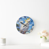 White cockatoo ラウンド壁時計 (ホーム)