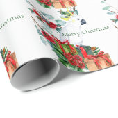 White Cockatoo Presents Merry Christmas ラッピングペーパー (ロールコーナー)
