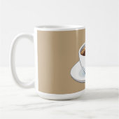 White coffee cup on a saucer filled with coffee コーヒーマグカップ (左)