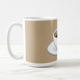 White coffee cup on a saucer filled with coffee コーヒーマグカップ