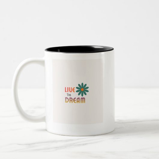 White coffee Mug with design ツートーンマグカップ (左)