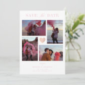 White Collage Wedding Pink Heart 4 Photos Covid19 (スタンド正面)