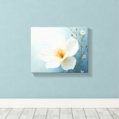 White colour flower painting arts  キャンバスプリント (インサイチュ (ウッドフロア))