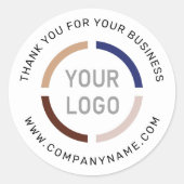 white company logo thank you stickers ラウンドシール (正面)