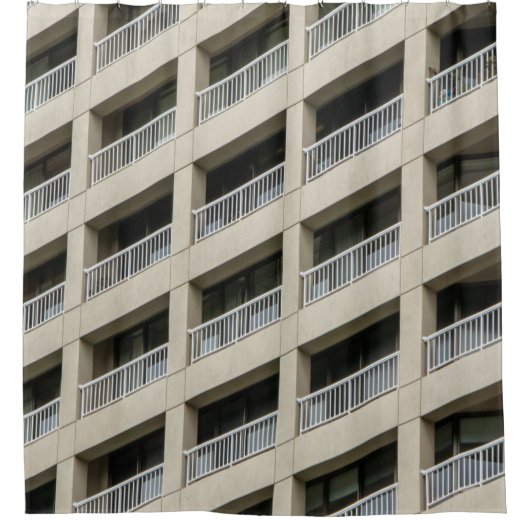 White concrete building during daytime シャワーカーテン (正面)