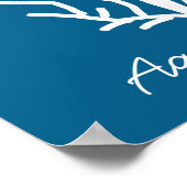 White coral on blue aquatic life ポスター (角)