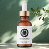 White cosmetics dropper bottle label with logo ラベル