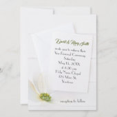 White Cosmos On Wood Vow Renewal 招待状 (正面)