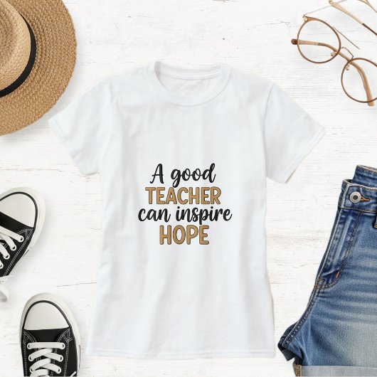 White Cotton T-Shirt for Teachers  Tシャツ
