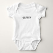  White Cowboy Baby Romper - Personalized Newborn ベビーボディスーツ (正面)