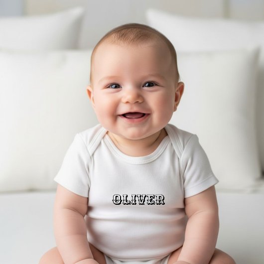  White Cowboy Baby Romper - Personalized Newborn ベビーボディスーツ
