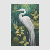 White Crane Botanical Design, Elegant Tropical 薄葉紙 (正面)