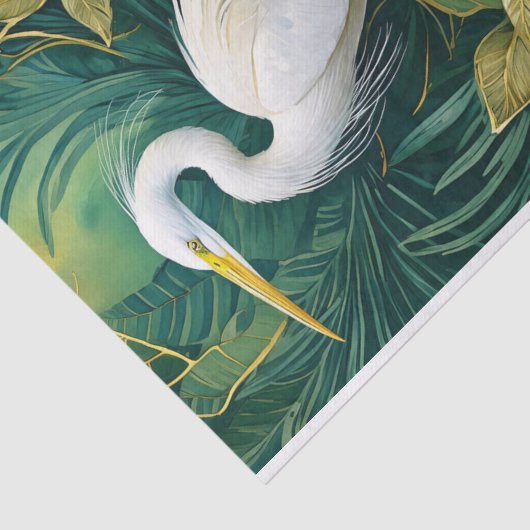 White Crane Botanical Design, Elegant Tropical 薄葉紙 (詳細)