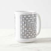 White Crochet Granny Square Coffee Mug コーヒーマグカップ (正面右)