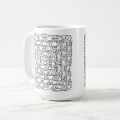 White Crochet Granny Square Coffee Mug コーヒーマグカップ (正面左)