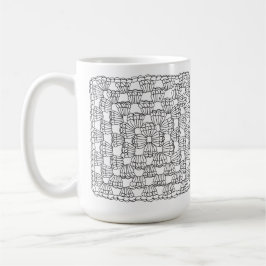 White Crochet Granny Square Coffee Mug コーヒーマグカップ