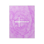 WHITE CROSS HIGHLIGHTED IN PINK ノートパッド (回転)
