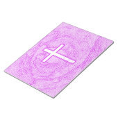 WHITE CROSS HIGHLIGHTED IN PINK ノートパッド (アングル)