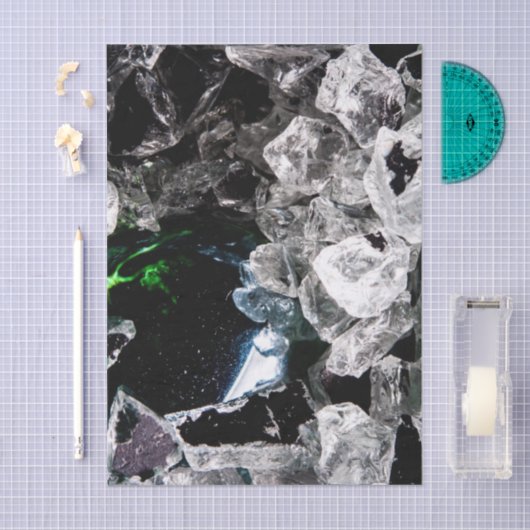 White Crystals in Black outer space 薄葉紙 (クラフト)