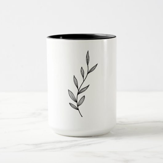 White Cup with Handmade Design マグカップ (中央)