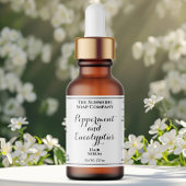 White curly text cosmetics dropper bottle label  ラベル