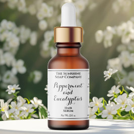 White curly text cosmetics dropper bottle label  ラベル