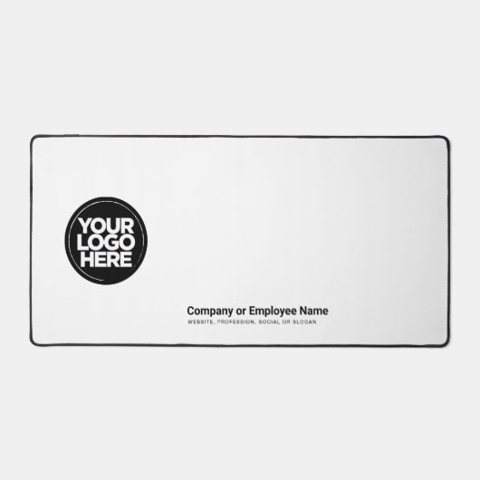 White | Custom Business Logo Name, Slogan デスクマット (正面)