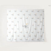 White Custom Business Logo Step Repeat Backdrop タペストリー (正面(横))