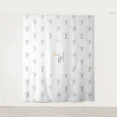 White Custom Business Logo Step Repeat Backdrop タペストリー (正面)