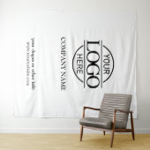 White Custom Business Logo Trade Show Backdrop タペストリー (インサイチュ(横))