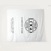 White Custom Business Logo Trade Show Backdrop タペストリー (正面(横))