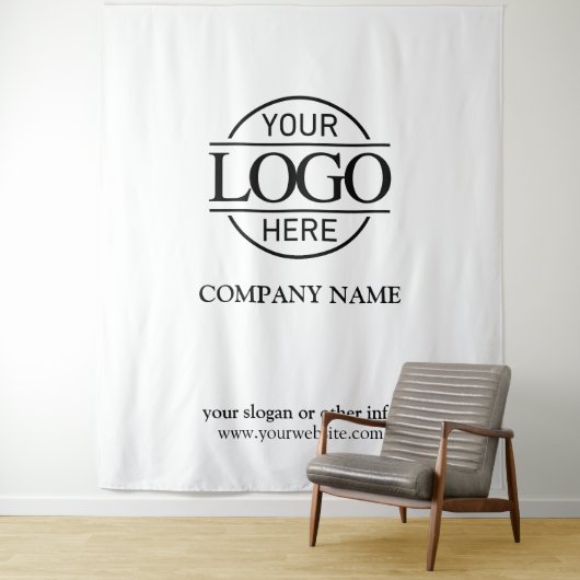 White Custom Business Logo Trade Show Backdrop タペストリー (インサイチュ)