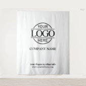 White Custom Business Logo Trade Show Backdrop タペストリー (正面)