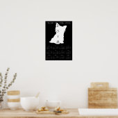 White Cute Dog Chinese New Year 2018 Calendar P ポスター (キッチン)