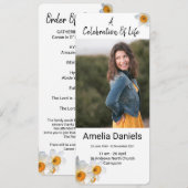 White Daffodilお祝いのLife Photo Card 招待状 (正面/裏面)