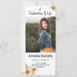 White Daffodilお祝いのLife Photo Card 招待状