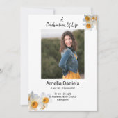 White Daffodilお祝いのLife Photo Card 案内状 (正面)