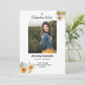 White Daffodilお祝いのLife Photo Card 案内状 (スタンド正面)