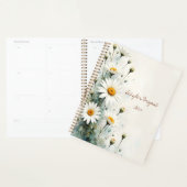White Daisies Floral Spiral-bound Spring Botanical プランナー手帳 (ディスプレー)