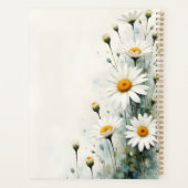 White Daisies Floral Spiral-bound Spring Botanical プランナー手帳 (裏面)