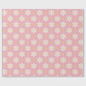 White Daisies Pattern Custom Background ラッピングペーパー (フラット)
