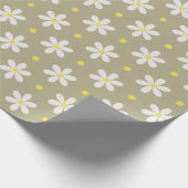 White Daisies Pattern Custom Background ラッピングペーパー (角)