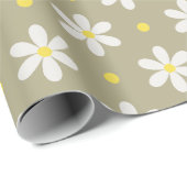 White Daisies Pattern Custom Background ラッピングペーパー (ロールコーナー)