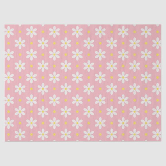 White Daisies Pattern Custom Background 薄葉紙 (正面)
